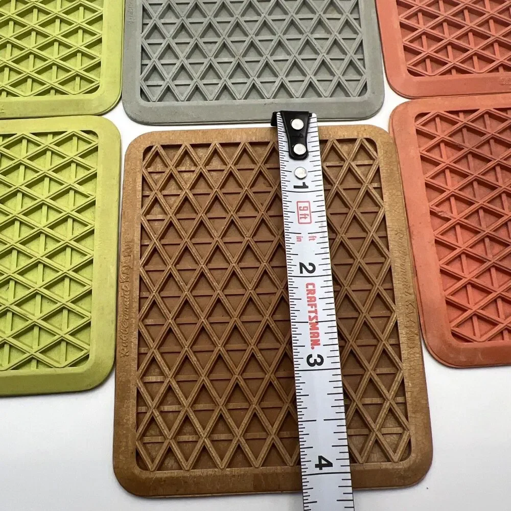 Vintage Set Of 6 Rubbermaid Coasters By Kar-Rug Made in USA
